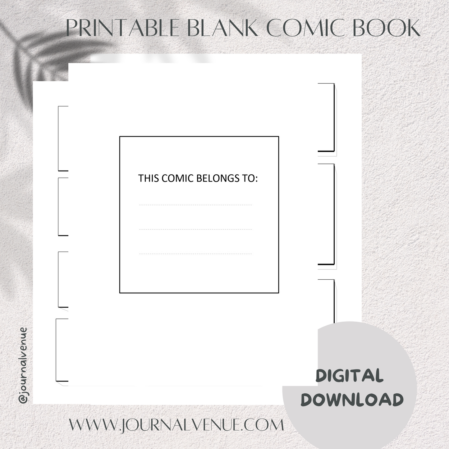 Printable Blank Comic Book For Comic Lovers- JOURNAL VENUE