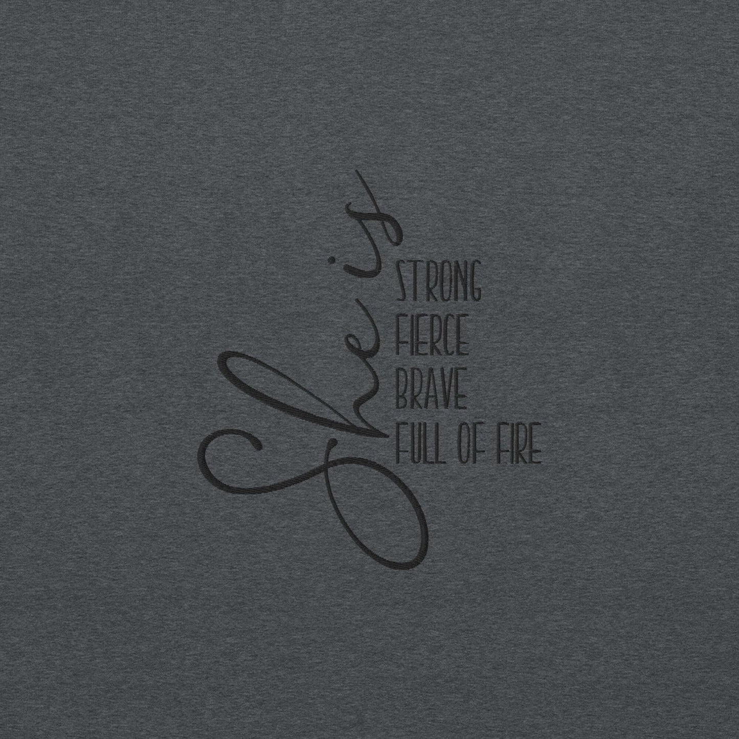 She is Strong, Embroidered Sweatshirt - JOURNAL VENUE