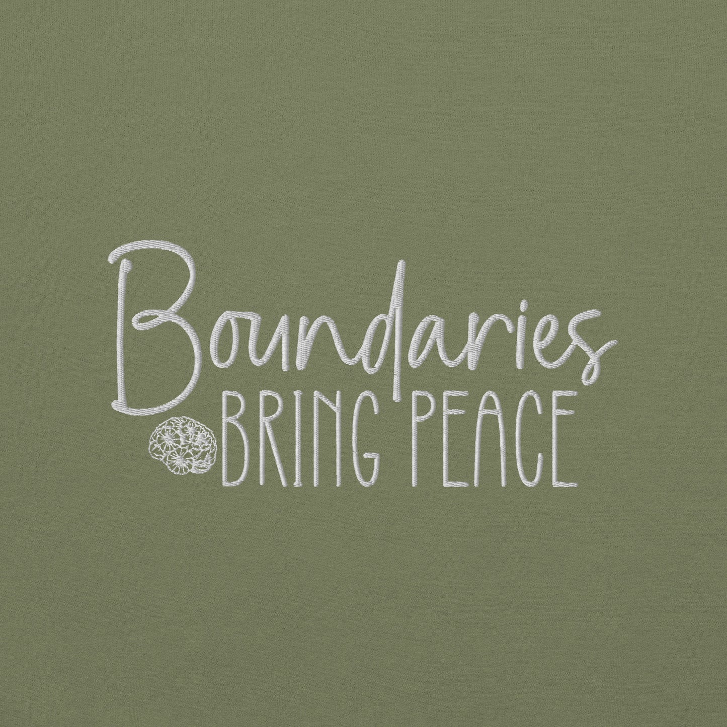 Boundaries Bring Peace Embroidered Sweatshirt
