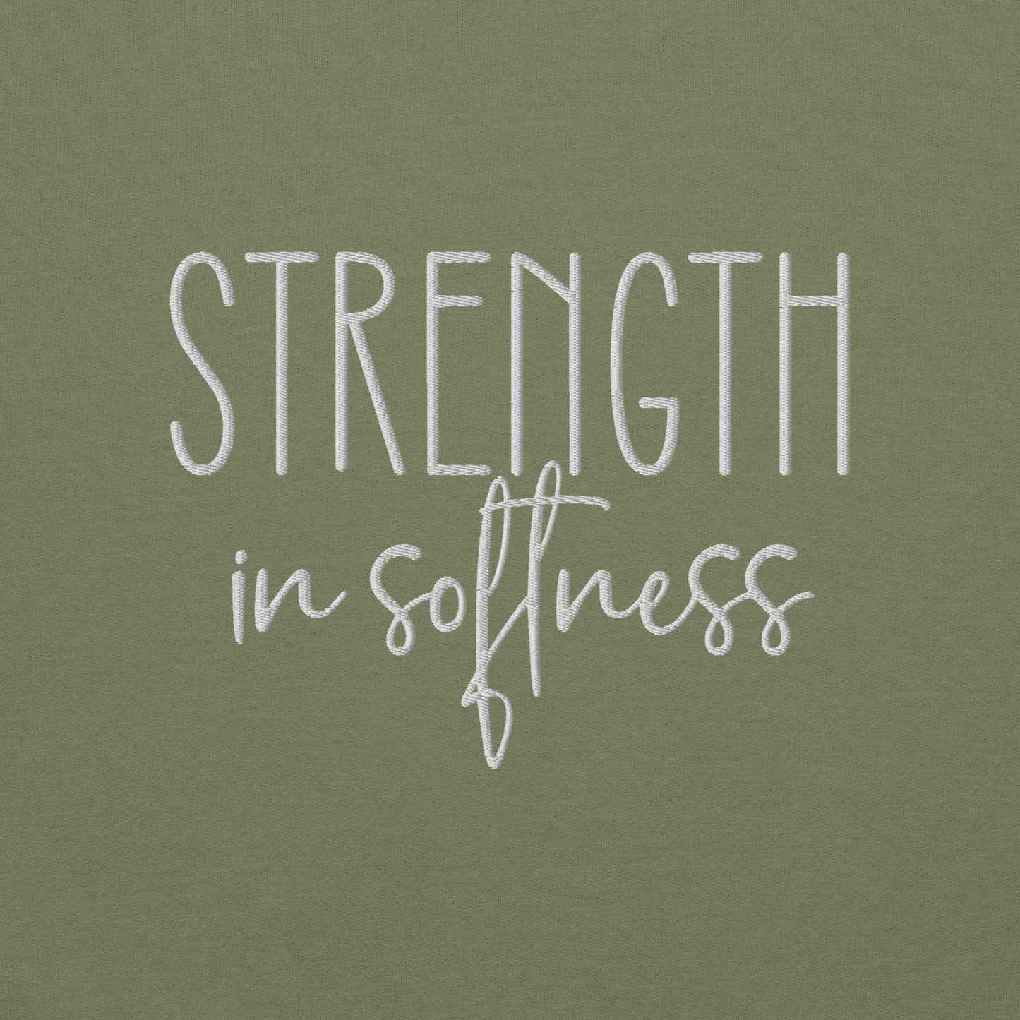 Strength is Softness Embroidered Sweatshirt - JOURNAL VENUE