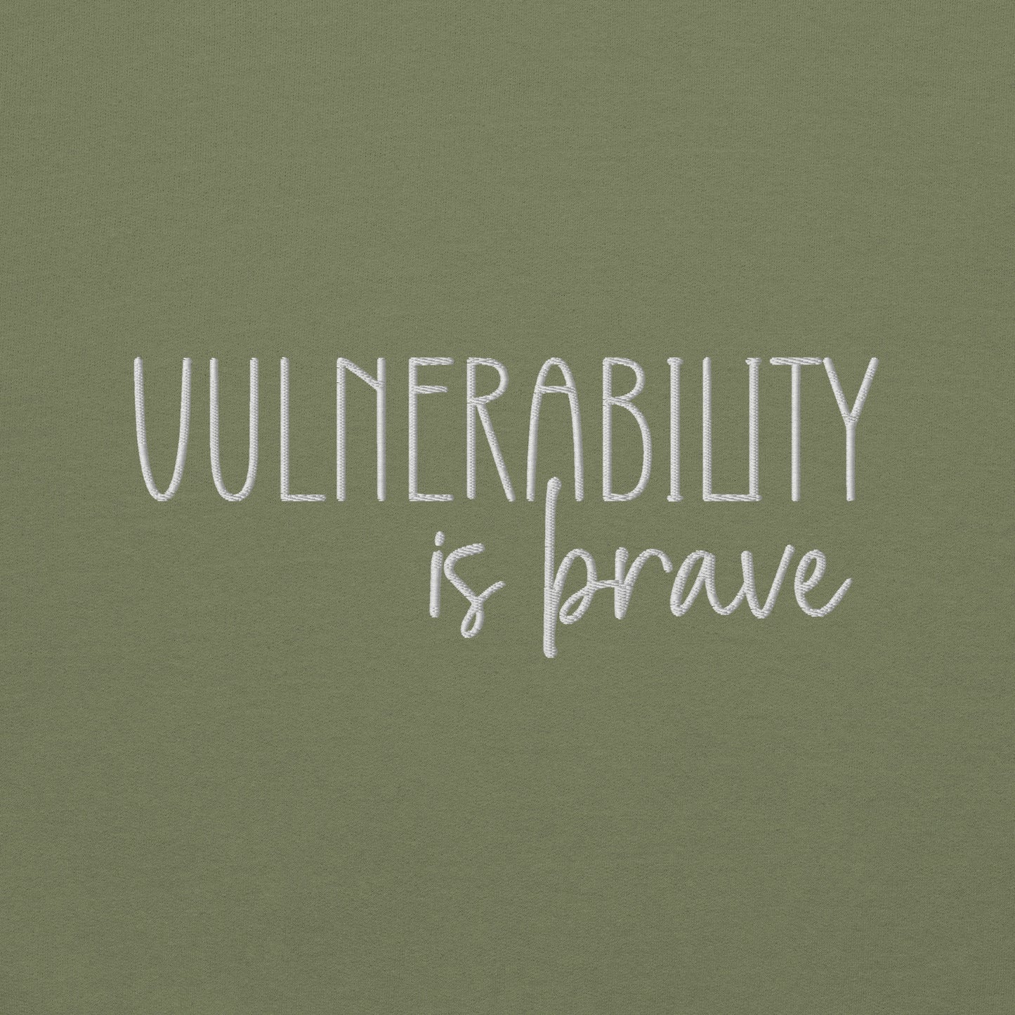 Vulnerability is Brave Embroidered Sweatshirt - JOURNAL VENUE