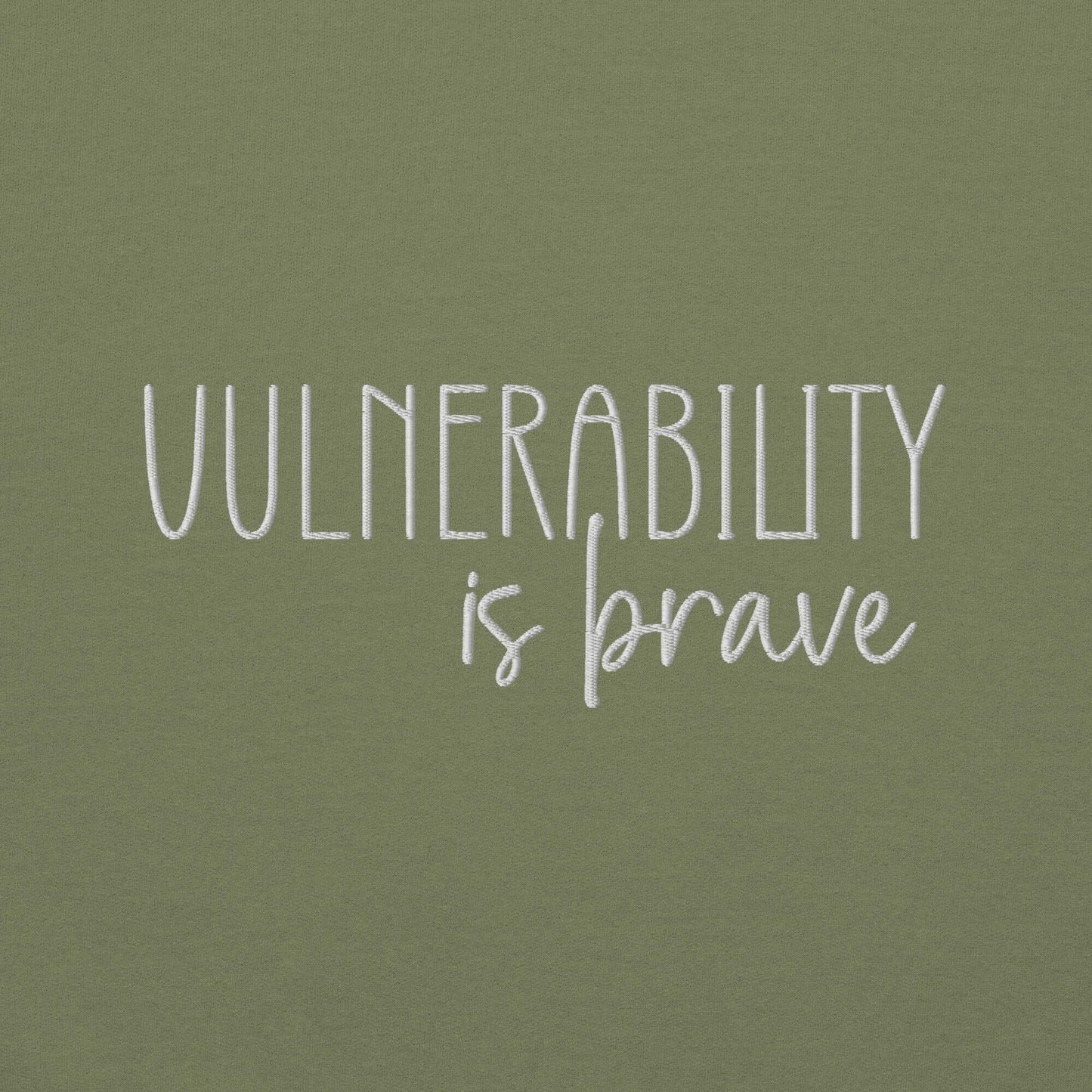 Vulnerability is Brave Embroidered Sweatshirt - JOURNAL VENUE