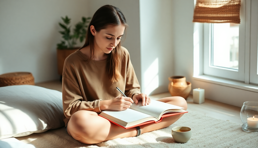 The Art of Mindful Journaling Techniques for Personal Growth with a woman writing in a journal.