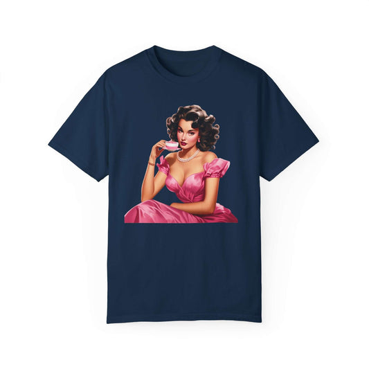 Vintage Pink Coffee Girl Graphic T-shirt - Journal Venue