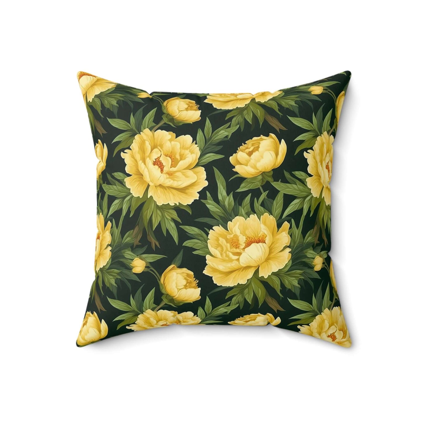 Peony Floral Botanical Square Pillow