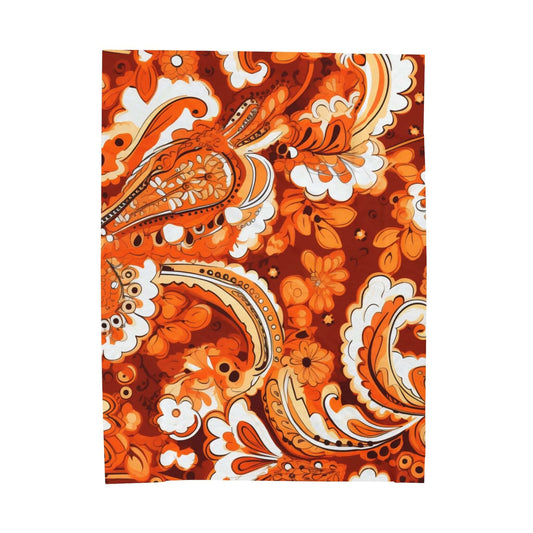 Cute Fall Boho Paisley Velveteen Plush Blanket - JOURNAL VENUE