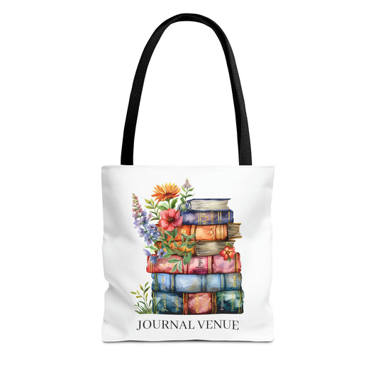 Floral Book Reader Tote Bag - JOURNAL VENUE