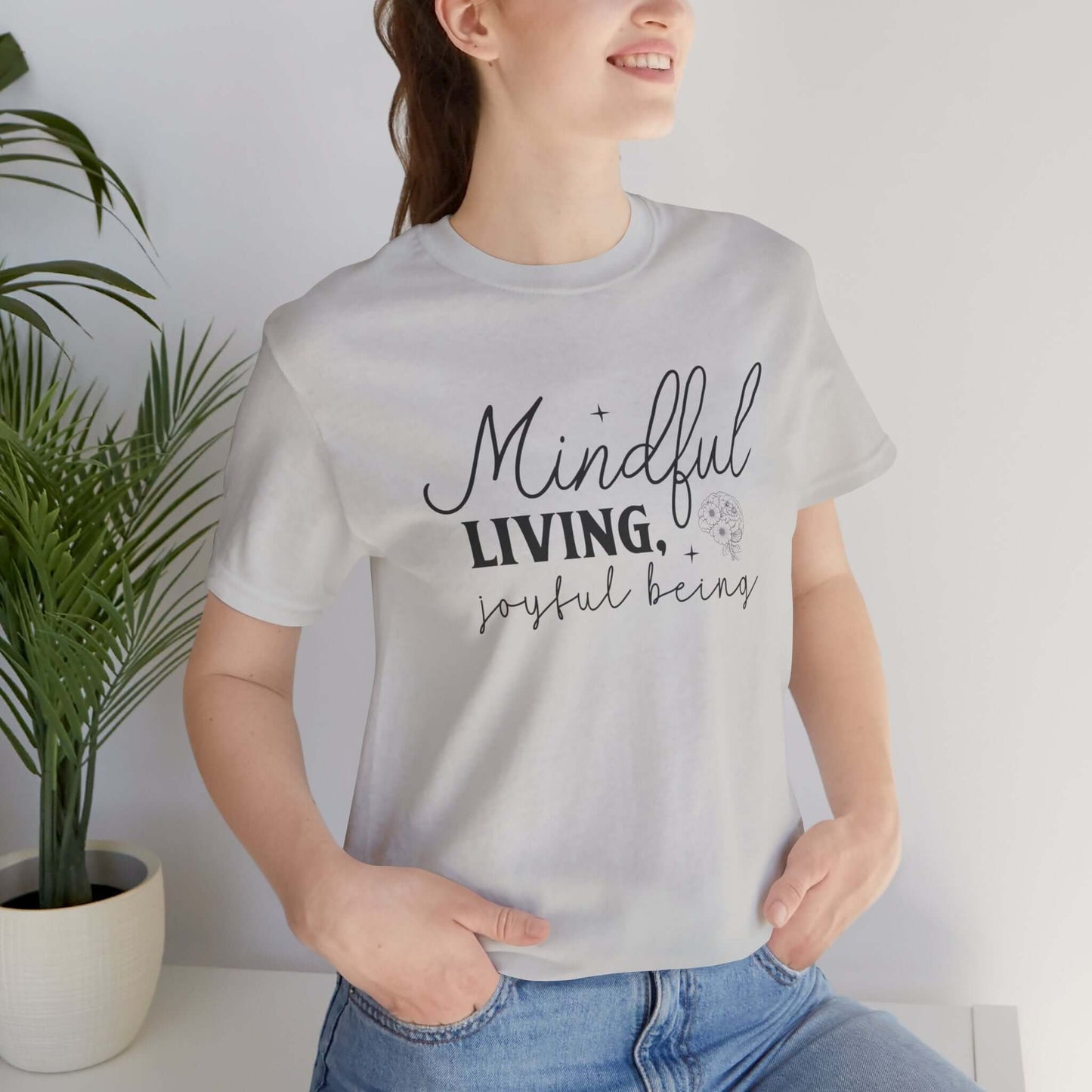 Mindful Living Joyful Being Unisex Jersey Short Sleeve T-Shirt - JOURNAL VENUE