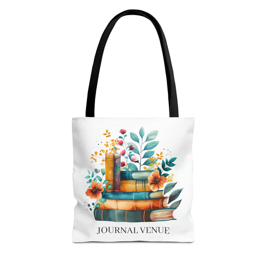 Cute Floral Bookworm Shopping Tote Bag - JOURNAL VENUE