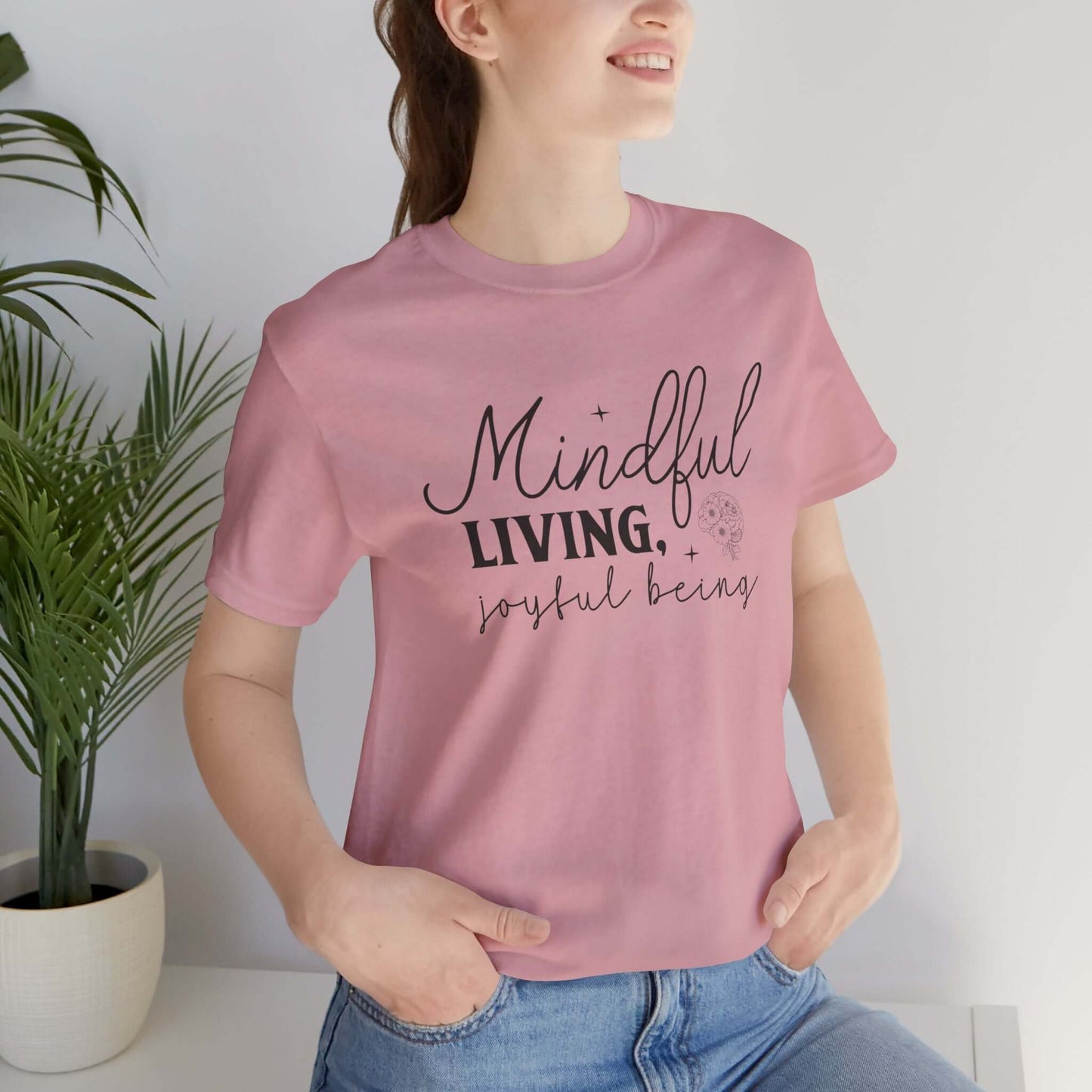 Mindful Living Joyful Being Unisex Jersey Short Sleeve T-Shirt - JOURNAL VENUE