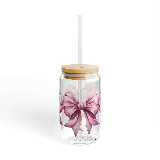 Pink Coquette Coffee Glass Tumbler, 16oz - JOURNAL VENUE