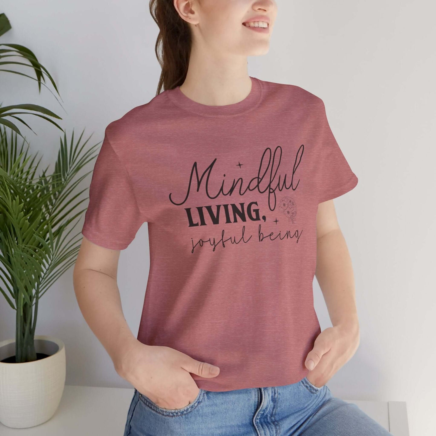 Mindful Living Joyful Being Unisex Jersey Short Sleeve T-Shirt - JOURNAL VENUE