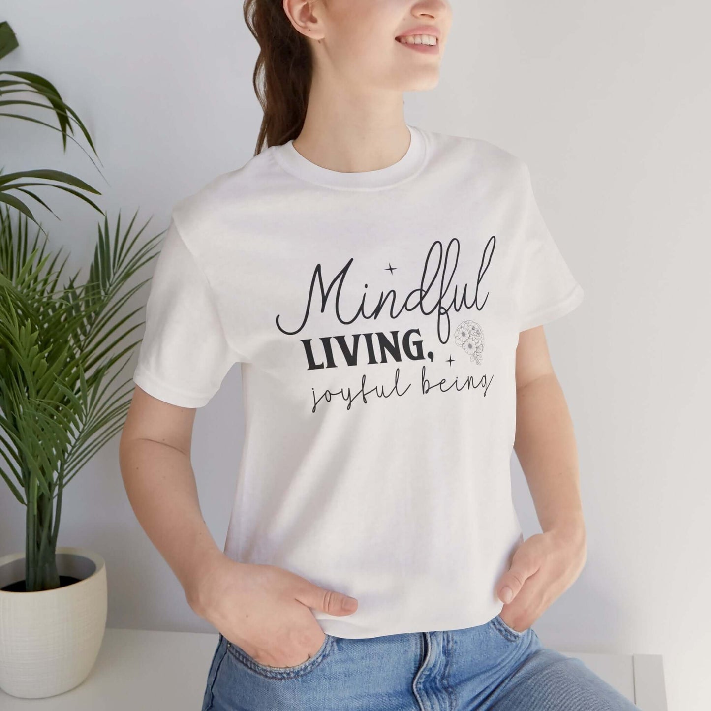 Mindful Living Joyful Being Unisex Jersey Short Sleeve T-Shirt - JOURNAL VENUE