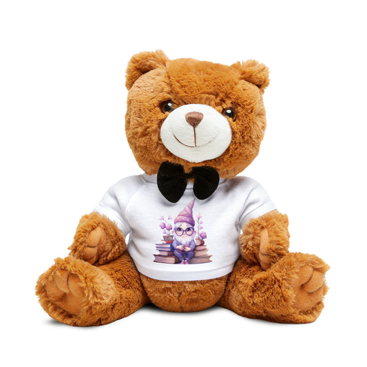 Bookworm Gnome Teddy Bear with T-Shirt - JOURNAL VENUE