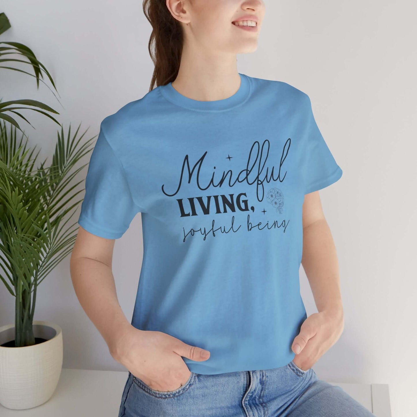 Mindful Living Joyful Being Unisex Jersey Short Sleeve T-Shirt - JOURNAL VENUE