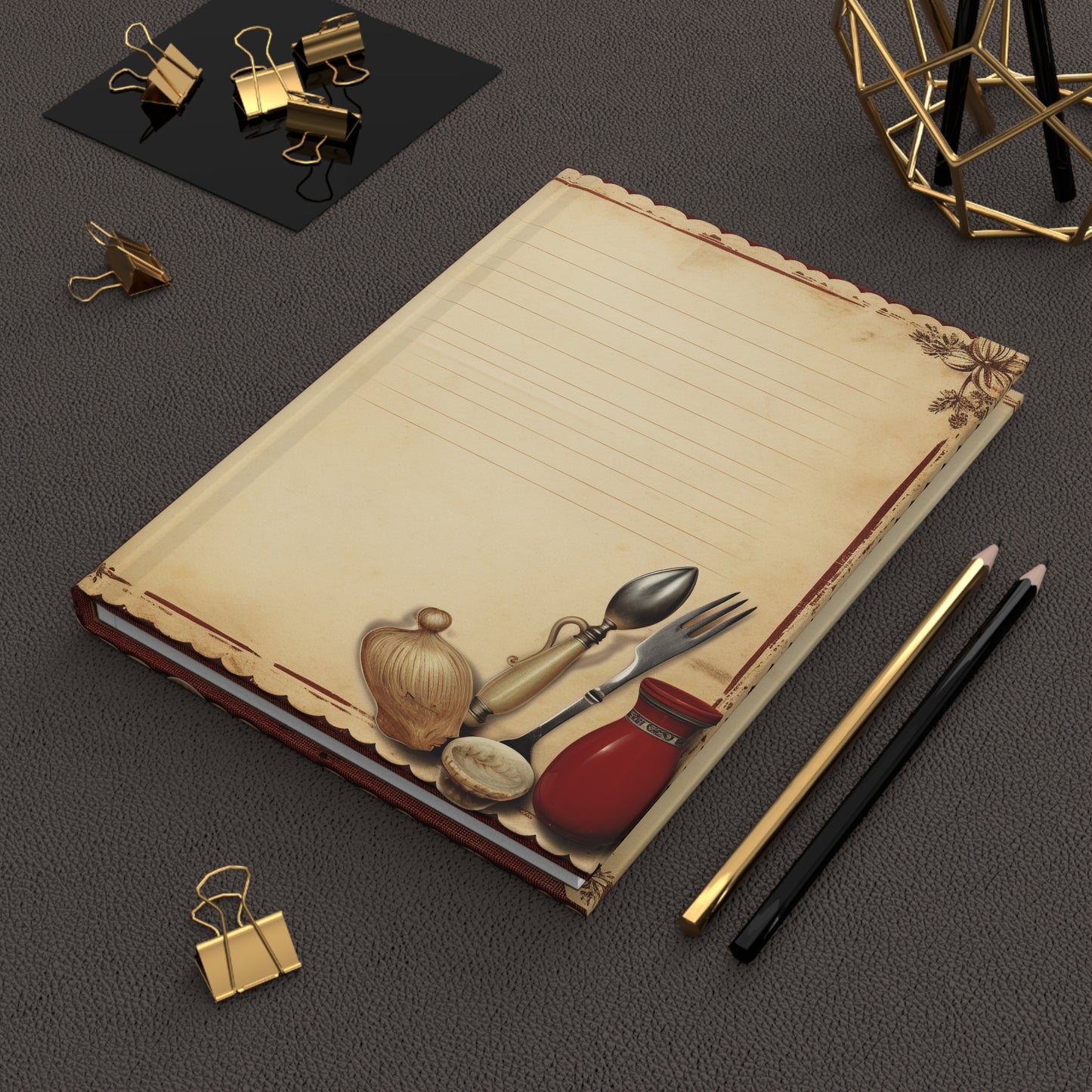 Vintage Scrapbook Recipe Hardcover Journal - JOURNAL VENUE