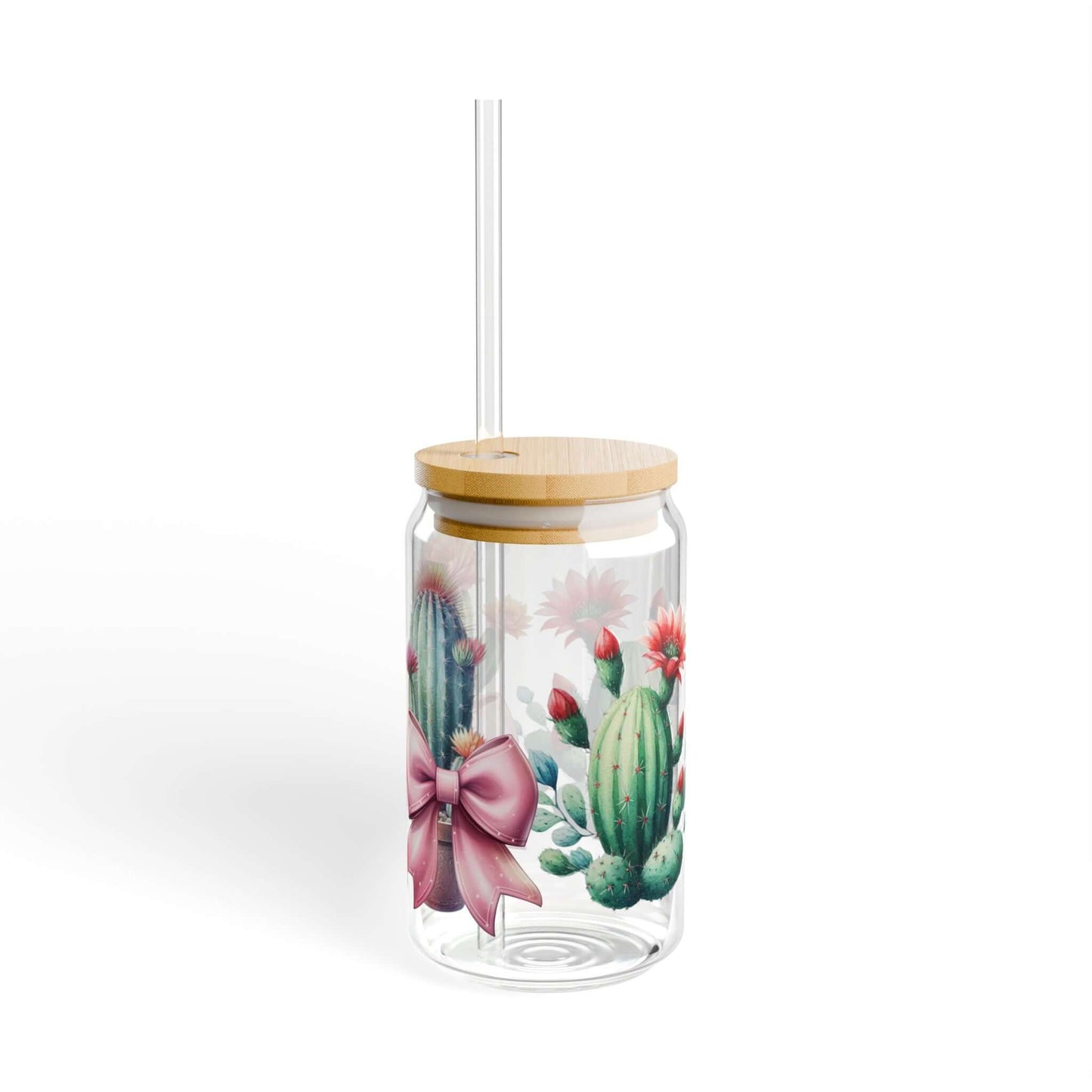 Pink Coquette Cactus Coffee Glass Tumbler - JOURNAL VENUE