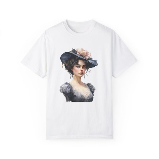 Cute Victorian Vintage Graphic Unisex T-shirt- White-JOURNAL VENUE