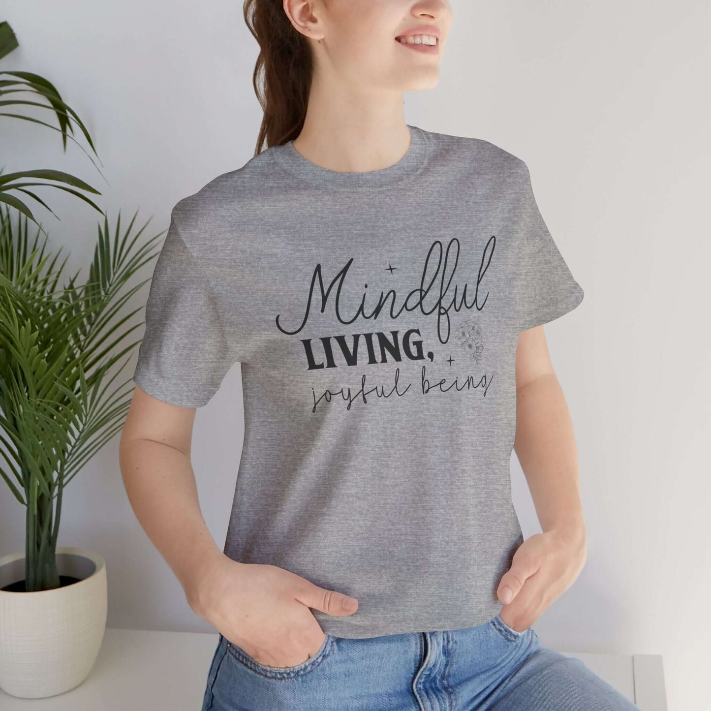 Mindful Living Joyful Being Unisex Jersey Short Sleeve T-Shirt - JOURNAL VENUE