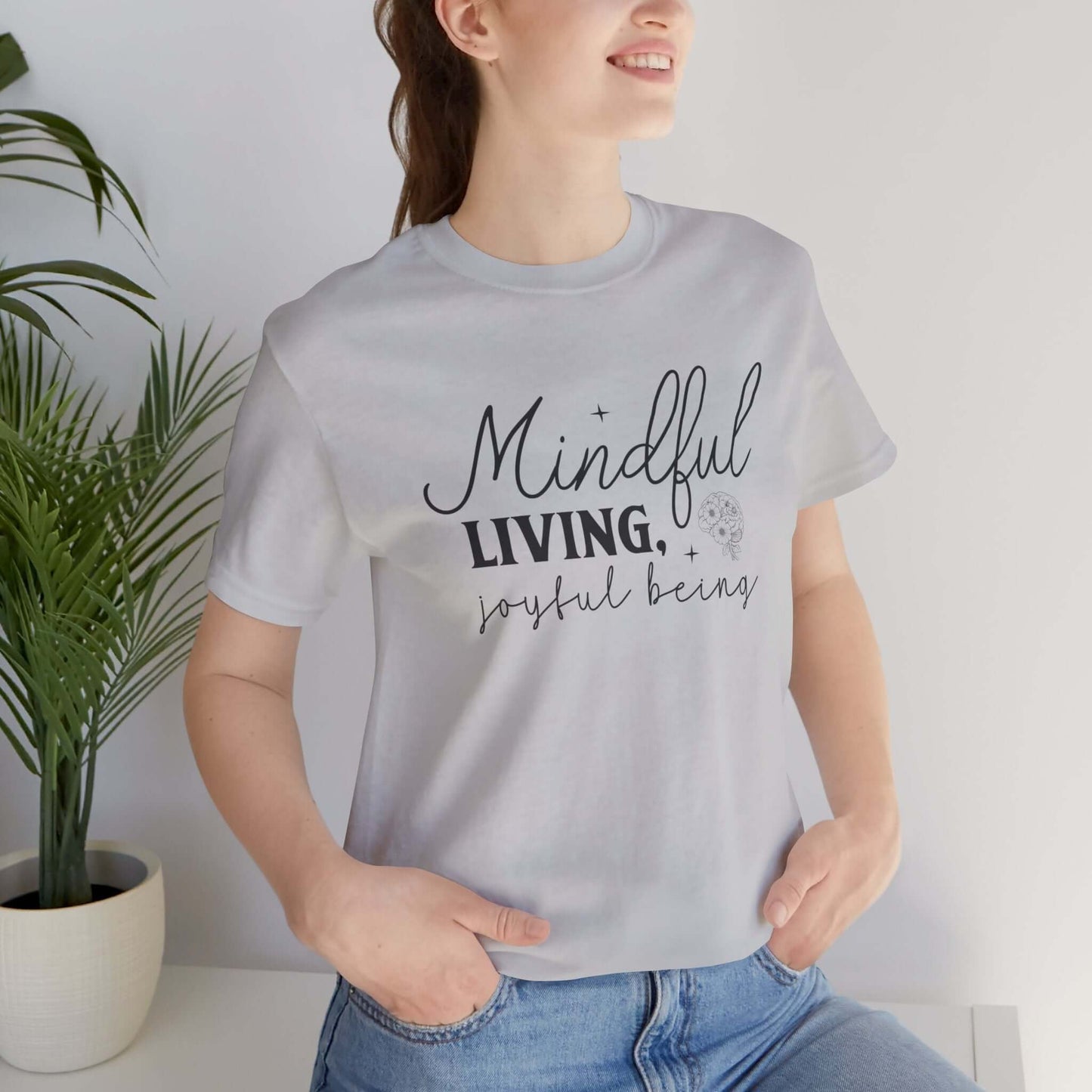 Mindful Living Joyful Being Unisex Jersey Short Sleeve T-Shirt - JOURNAL VENUE