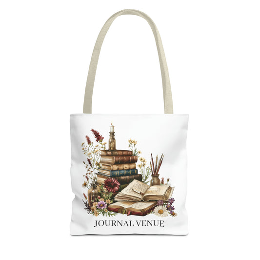 Cute Floral Book Shopping Tote Bag - JOURNAL VENUE