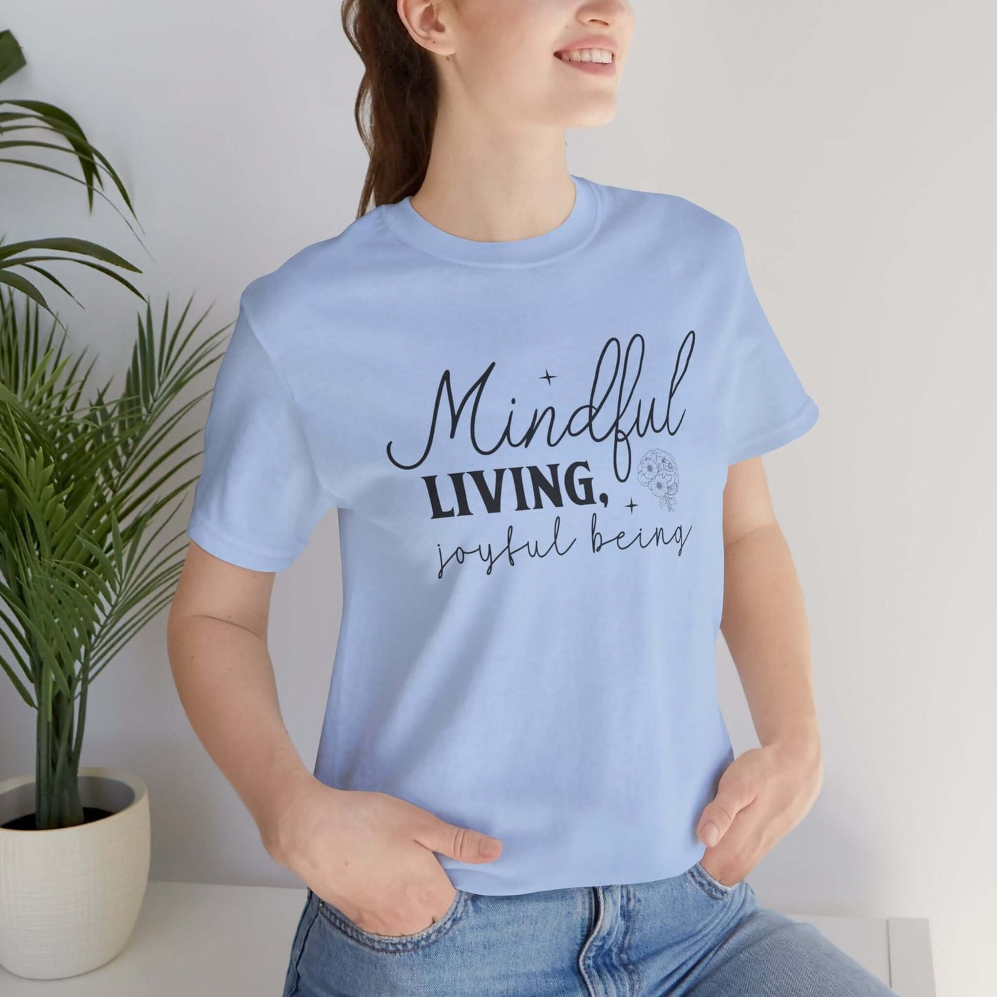 Mindful Living Joyful Being Unisex Jersey Short Sleeve T-Shirt - JOURNAL VENUE