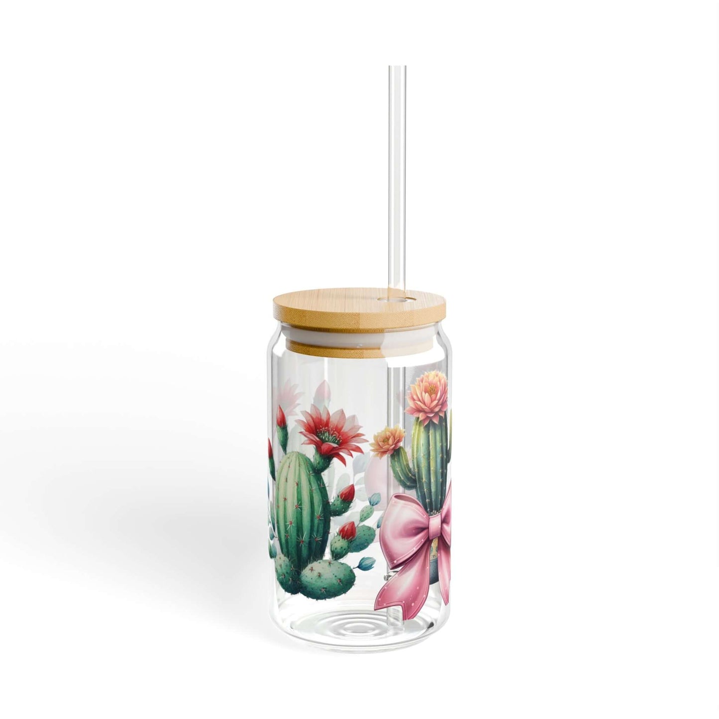 Pink Coquette Cactus Coffee Glass Tumbler - JOURNAL VENUE