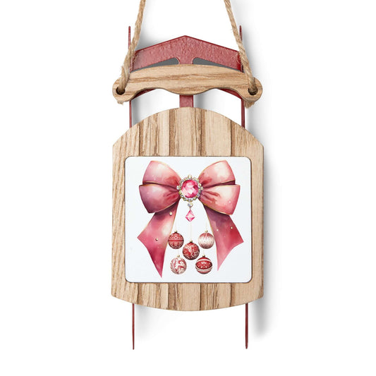 Pink Coquette Christmas Sled Ornaments - JOURNAL VENUE