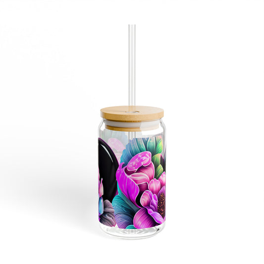 Floral Chocolate Heart Glass Coffee Tumbler - JOURNAL VENUE