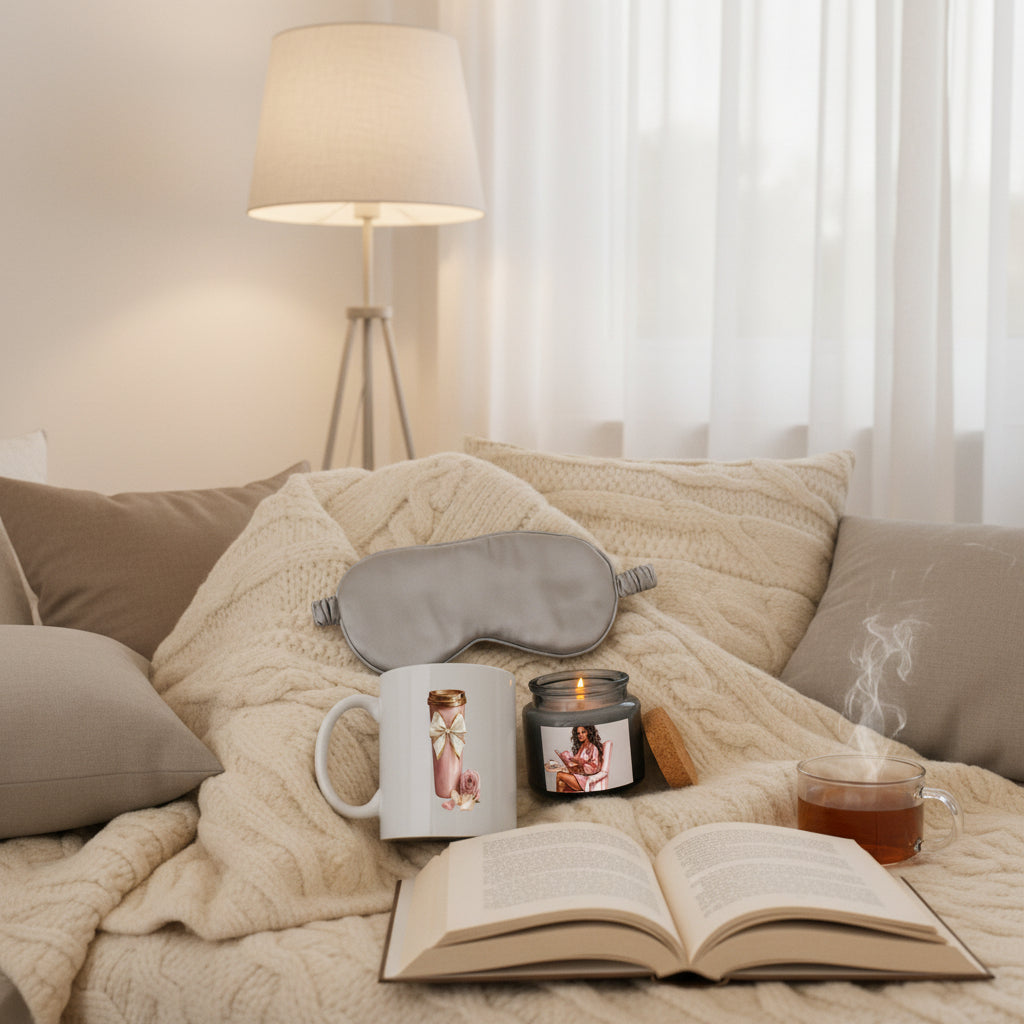 Cozy Reading Self Care Candle & Mug Gift Set - Journal Venue