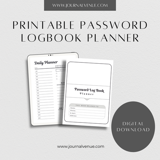  Printable Password Logbook Digital  Planner  - JOURNAL VENUE