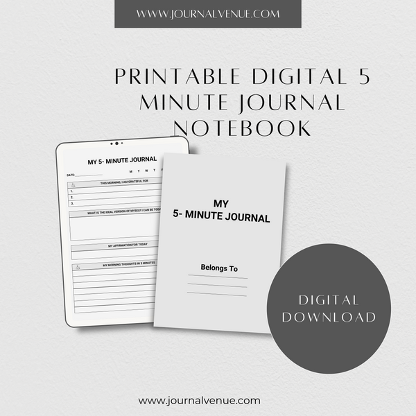 Journal 5 5 Minute Journal Digital | Printable Gratitude Journal PDF – JOURNAL VENUE