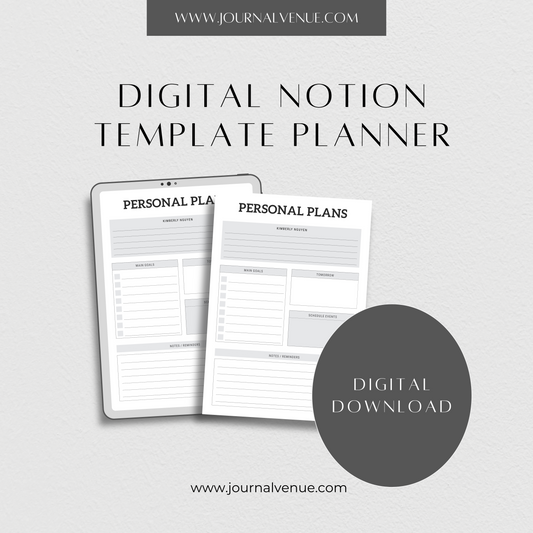 Digital Weekly Planner Notion Template - JOURNAL VENUE