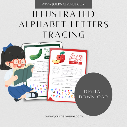  Printable Children's  Illustrated Alphabet  Booklet  - JOURNAL VENUE