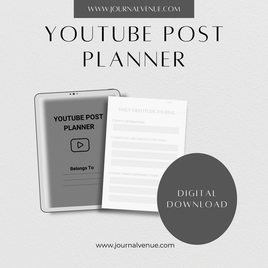   Youtube Content Post Printable Planner Bundle  -  JOURNAL VENUE