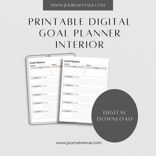 Printable Goal Productivity Planner - JOURNAL VENUE