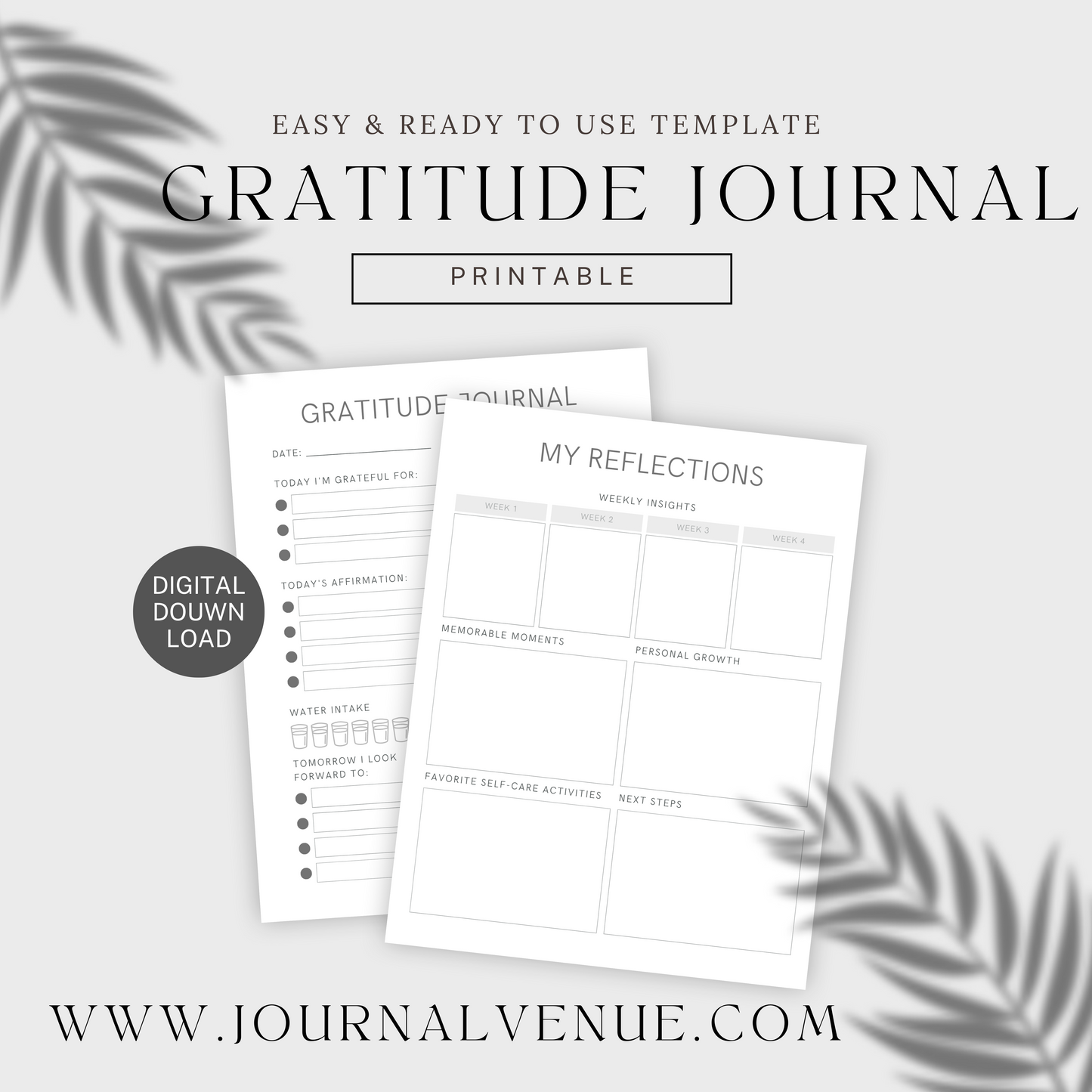 Printable Gratitude Journal - JOURNAL VENUE