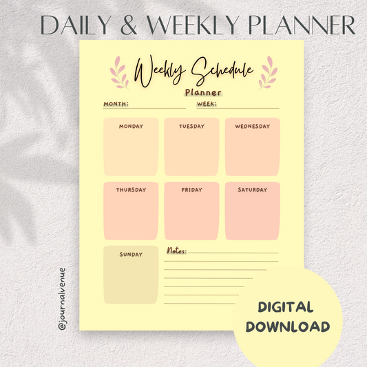 Digital Printable Daily & Weekly Planner Bundle - JOURNAL VENUE