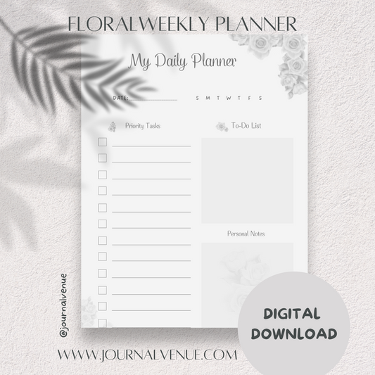 Printable Floral Weekly Planner - JOURNAL VENUE