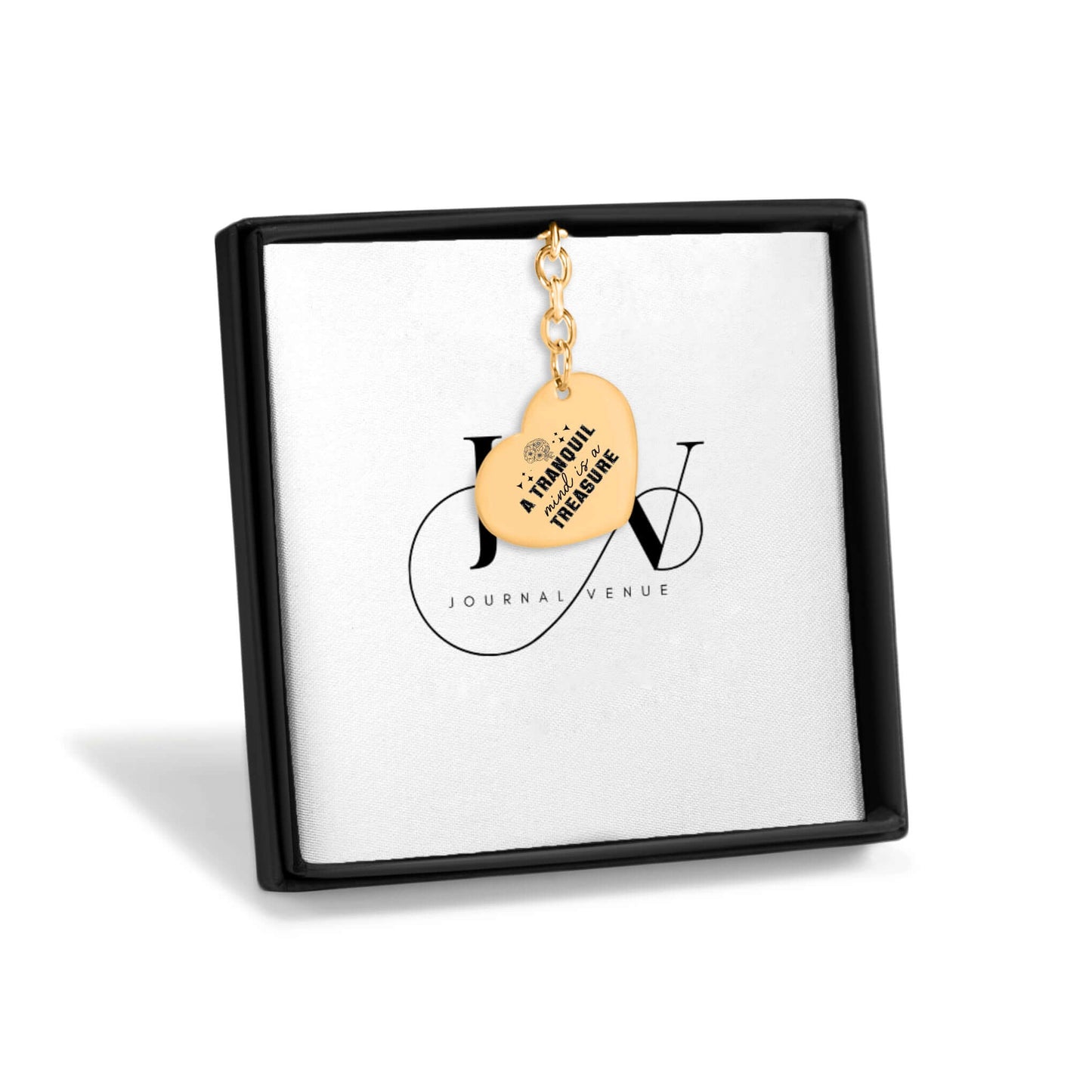 A tranquil mind is a treasure Heart Keychain - JOURNAL VENUE