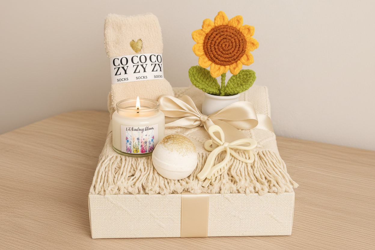 Let Kindness Bloom Candle Spa Gift Set  -  Journal Venue