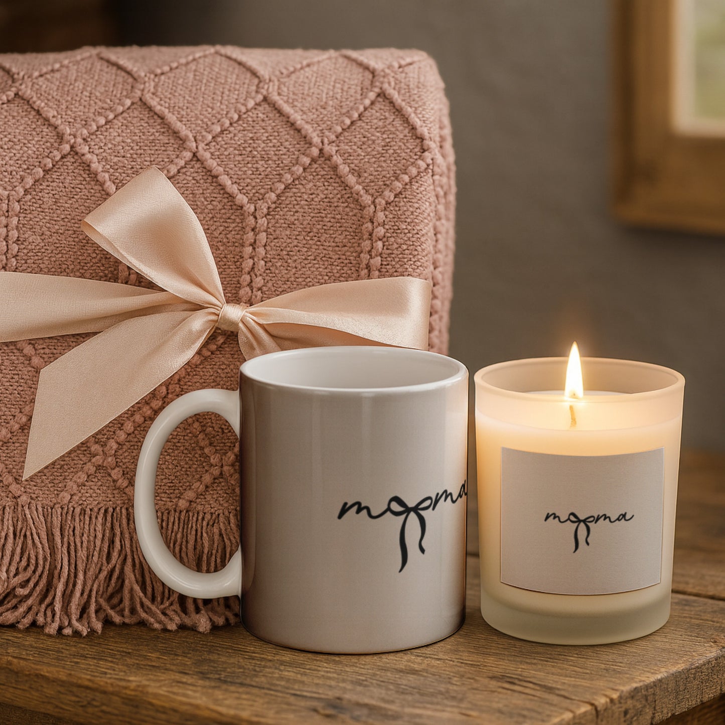 Mama Candle with Mug & Blanket Gift Set, - Journal Venue