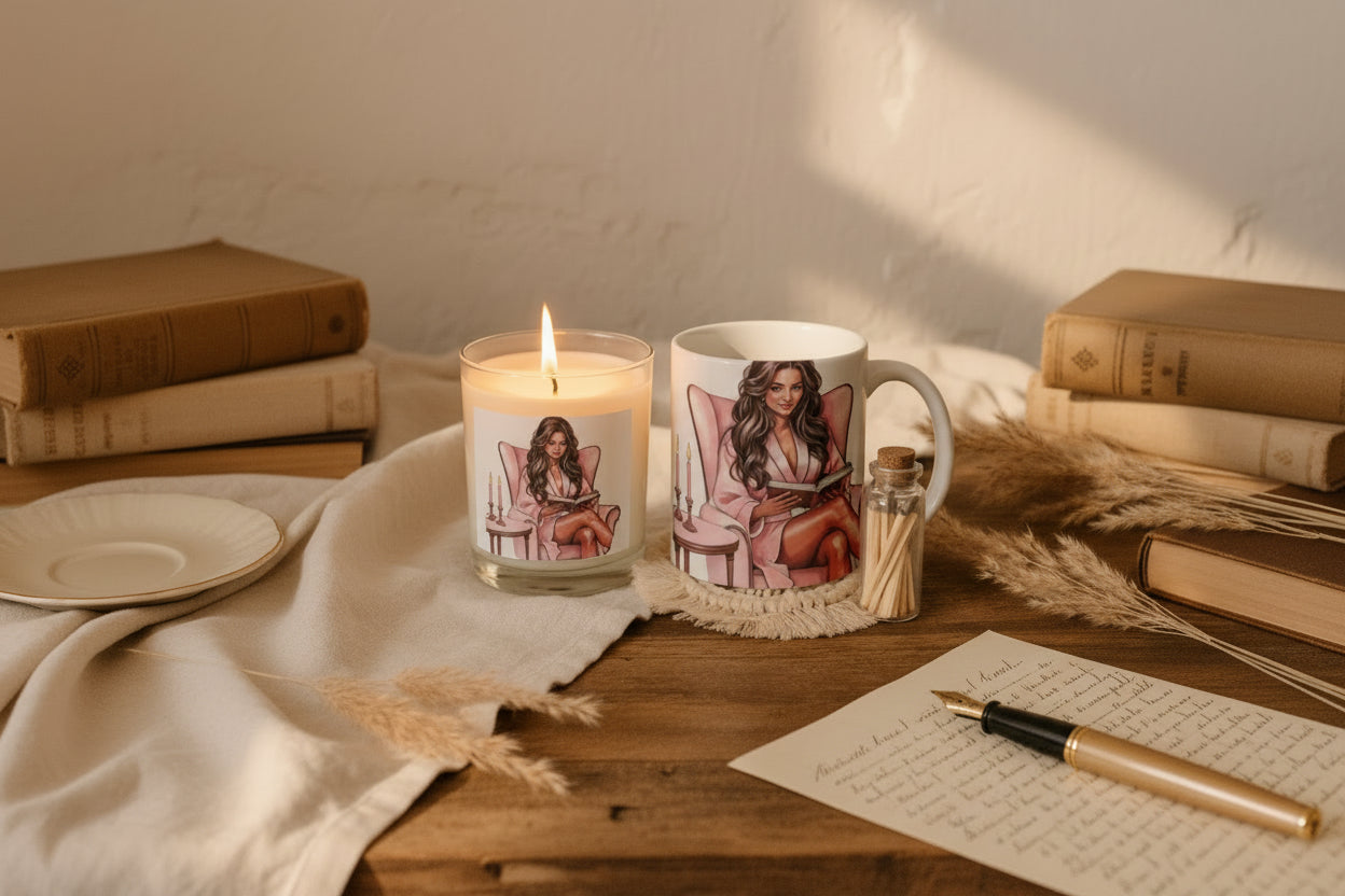 Bookworm Candle & Mug Gift Set - Journal Venue