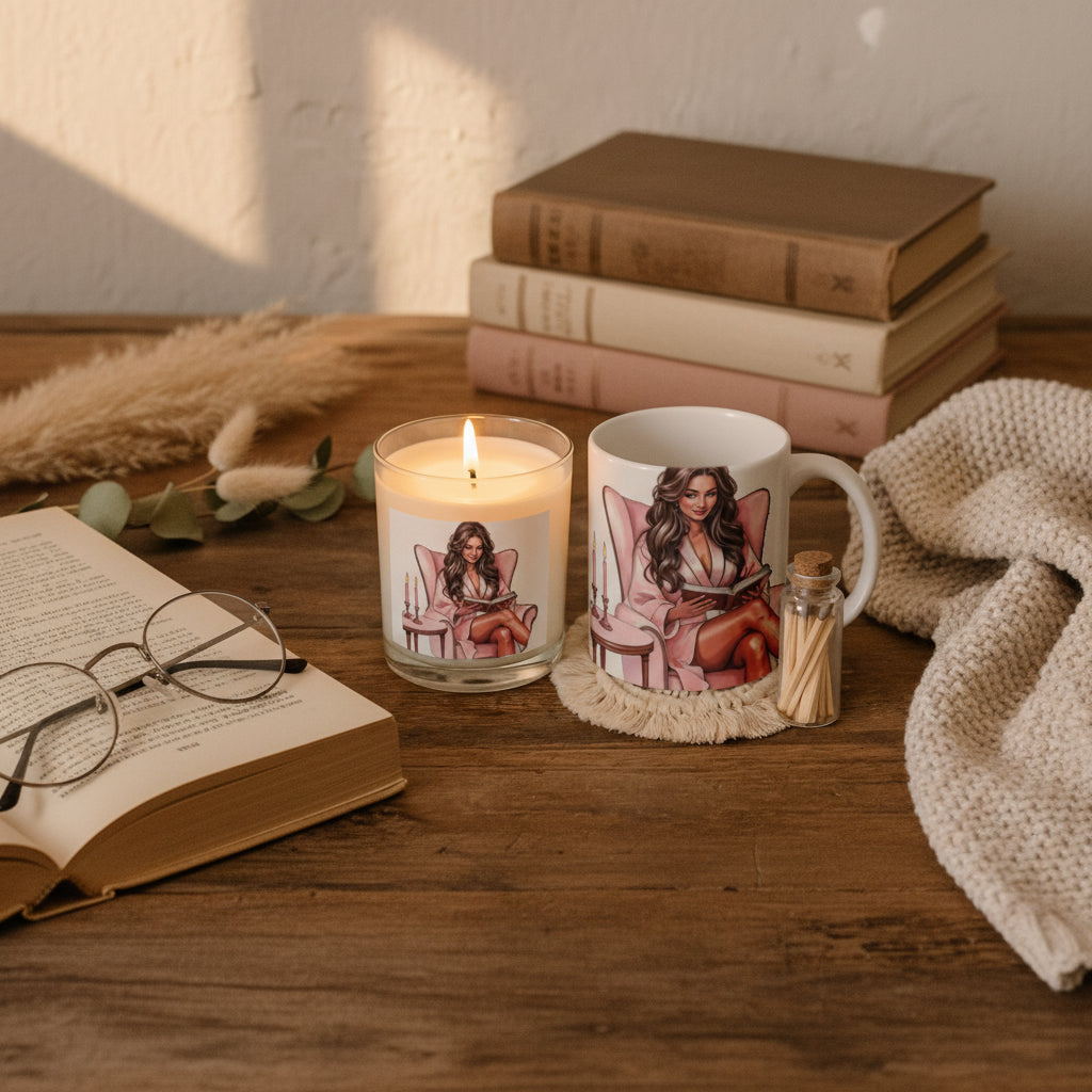 Reading Girl Candle Gift Set - Journal Venue