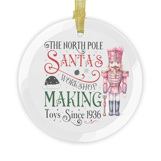 Santa Workshop Christmas Glass Ornaments - JOURNAL VENUE