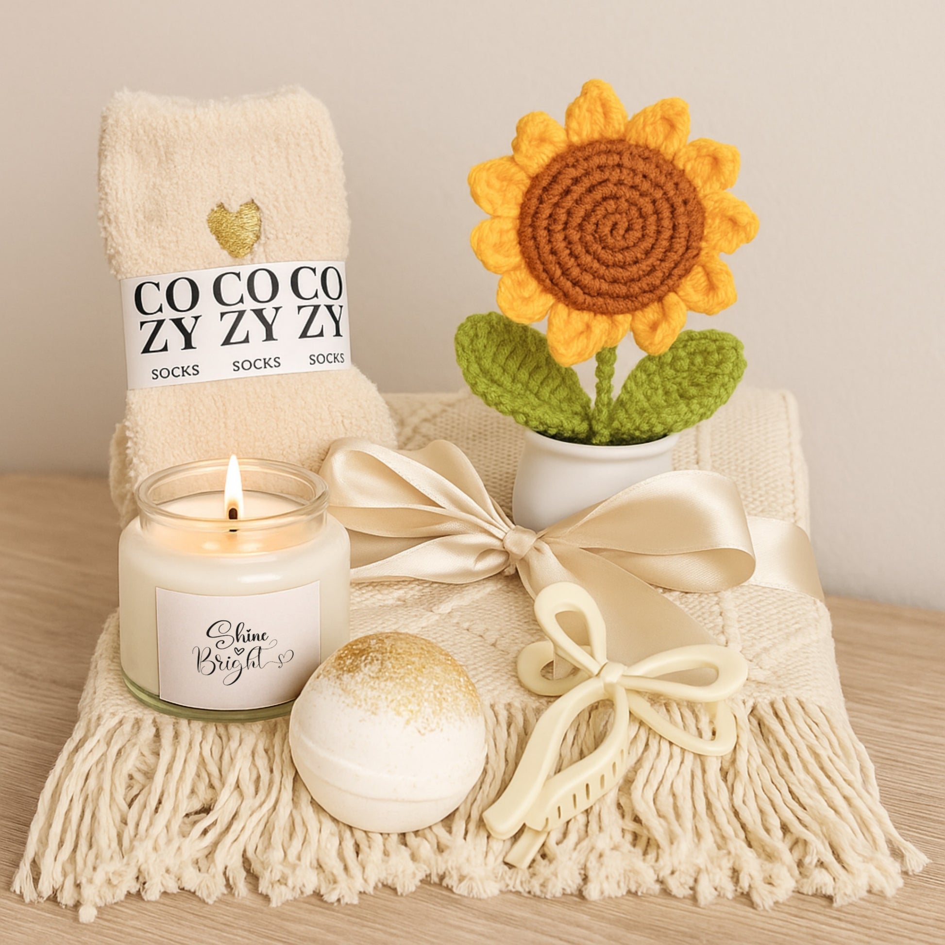 Shine Bright Candle & Sunflower Gift Set  - Journal Venue