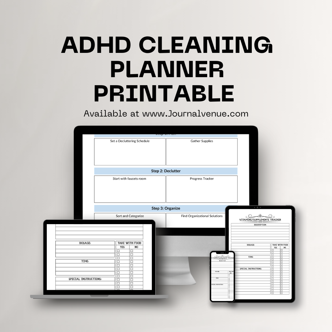 ADHD Cleaning Planner Printable  - Journal Venue