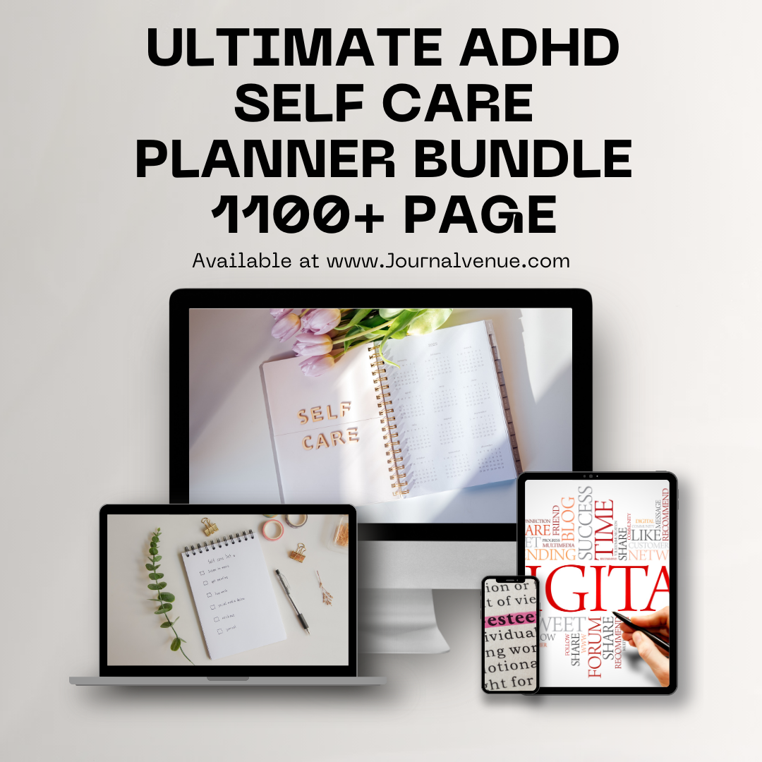 The Ultimate ADHD Self Care Planner Bundle 1100+ Page  - Journal Venue