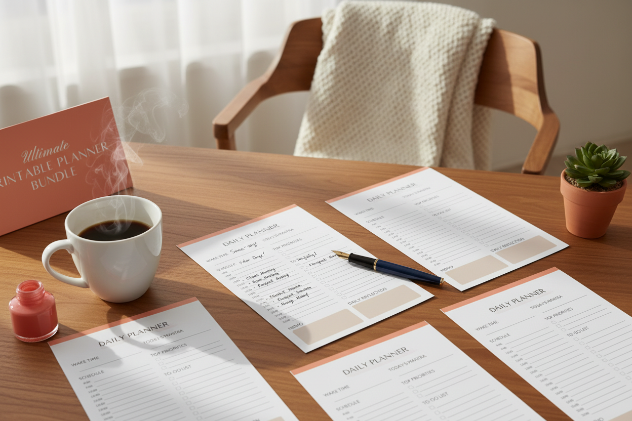 Ultimate Printable Planner Bundle with daily planner sheets  - Journal Venue