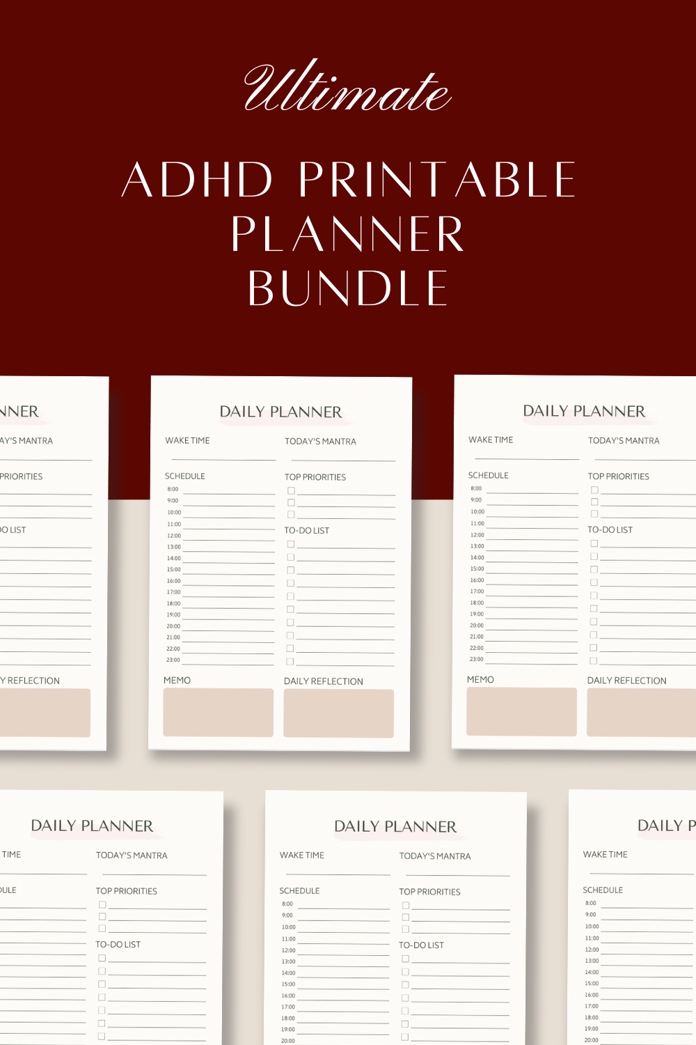 Ultimate ADHD Printable Planner Bundle with daily planner sheets - Journal Venue